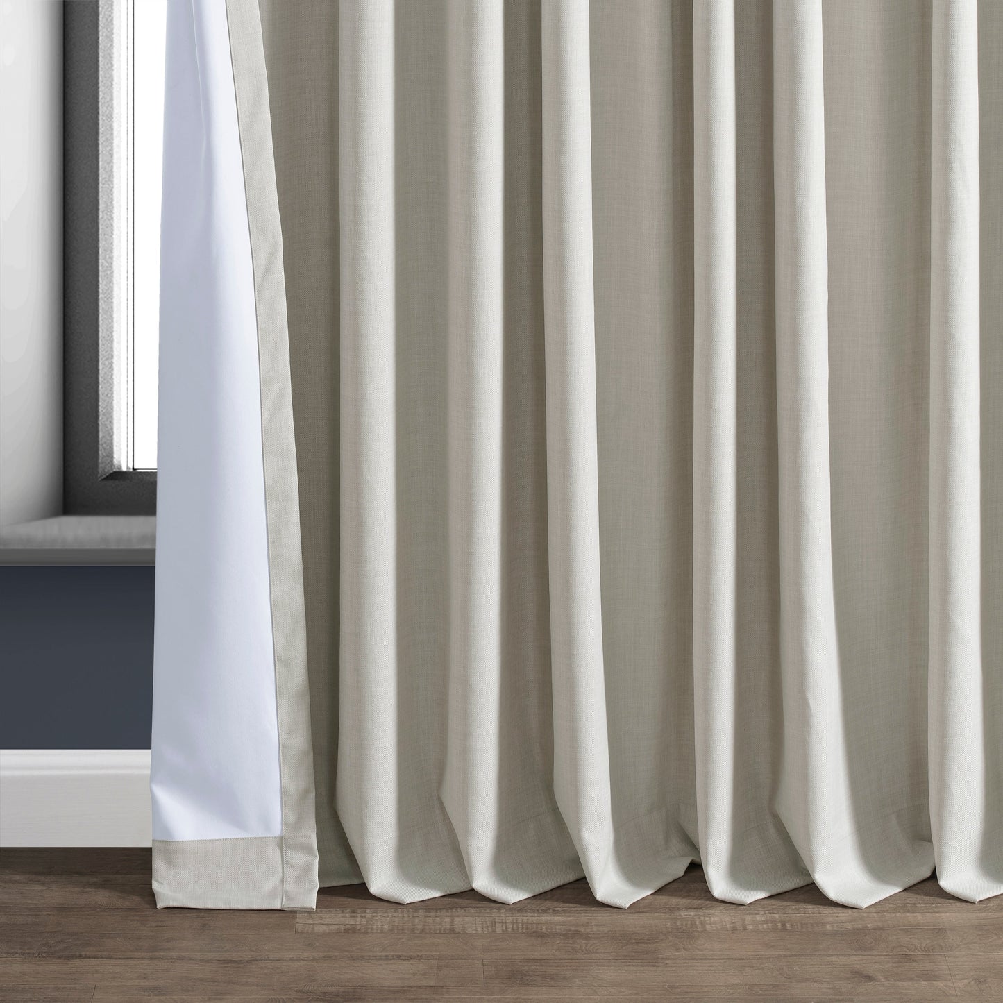 Exclusive Fabrics Extra Wide Performance Linen Blackout Curtains (1 Panel) Thermal Insulated Window Curtains
