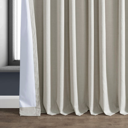 Exclusive Fabrics Extra Wide Performance Linen Blackout Curtains (1 Panel) Thermal Insulated Window Curtains