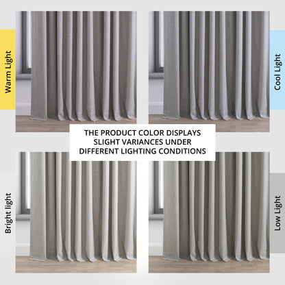 Exclusive Fabrics Extra Wide Performance Linen Blackout Curtains (1 Panel) Thermal Insulated Window Curtains