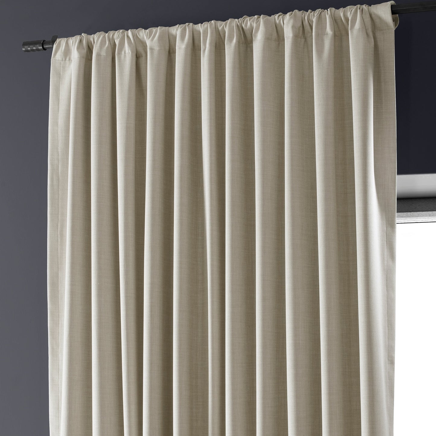Exclusive Fabrics Extra Wide Performance Linen Blackout Curtains (1 Panel) Thermal Insulated Window Curtains