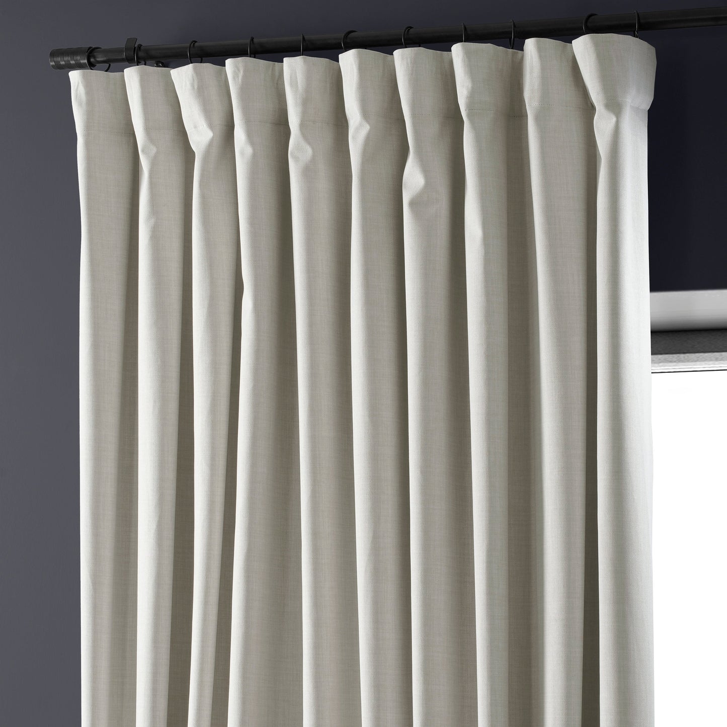 Exclusive Fabrics Extra Wide Performance Linen Blackout Curtains (1 Panel) Thermal Insulated Window Curtains