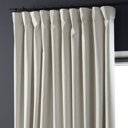 Exclusive Fabrics Extra Wide Performance Linen Blackout Curtains (1 Panel) Thermal Insulated Window Curtains