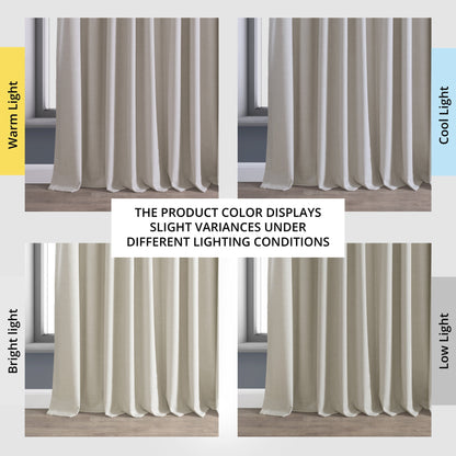 Exclusive Fabrics Extra Wide Performance Linen Blackout Curtains (1 Panel) Thermal Insulated Window Curtains