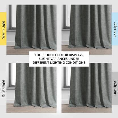 Exclusive Fabrics Performance Linen Luxury Blackout Curtains (1 Panel) - Thermal Insulation, Elegant Blackout Drapery