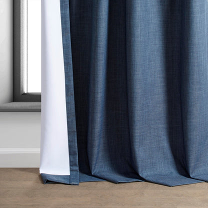 Exclusive Fabrics Performance Linen Luxury Blackout Curtains (1 Panel) - Thermal Insulation, Elegant Blackout Drapery