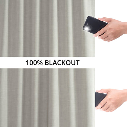 Exclusive Fabrics Performance Linen Luxury Blackout Curtains (1 Panel) - Thermal Insulation, Elegant Blackout Drapery