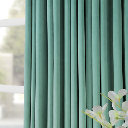 Exclusive Fabrics Signature Extra Wide Blackout Velvet Curtains (1 Panel) - Luxurious Blackout Drapes