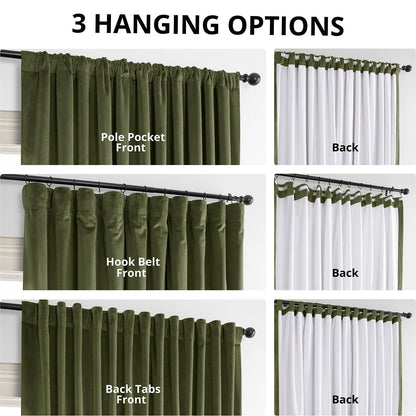 Exclusive Fabrics Signature Extra Wide Blackout Velvet Curtains (1 Panel) - Luxurious Blackout Drapes