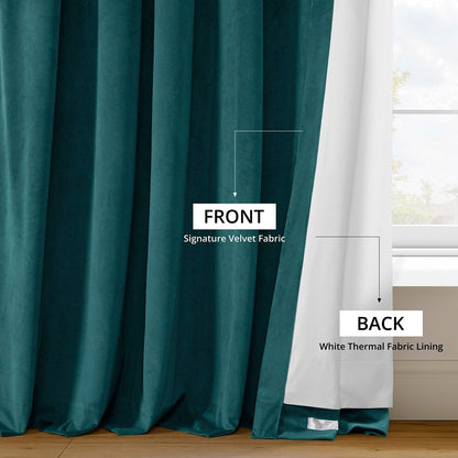 Exclusive Fabrics Signature Extra Wide Blackout Velvet Curtains (1 Panel) - Luxurious Blackout Drapes