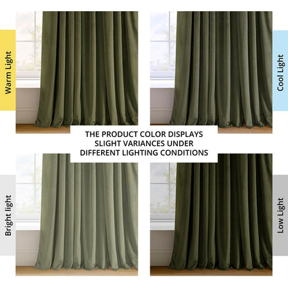 Exclusive Fabrics Signature Extra Wide Blackout Velvet Curtains (1 Panel) - Luxurious Blackout Drapes