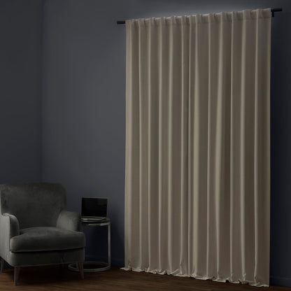 Exclusive Fabrics Faux Linen 100% Blackout Curtains Heat and Light Blocking - (1 Panel)