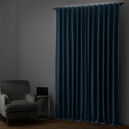 Exclusive Fabrics Faux Linen 100% Blackout Curtains Heat and Light Blocking - (1 Panel)