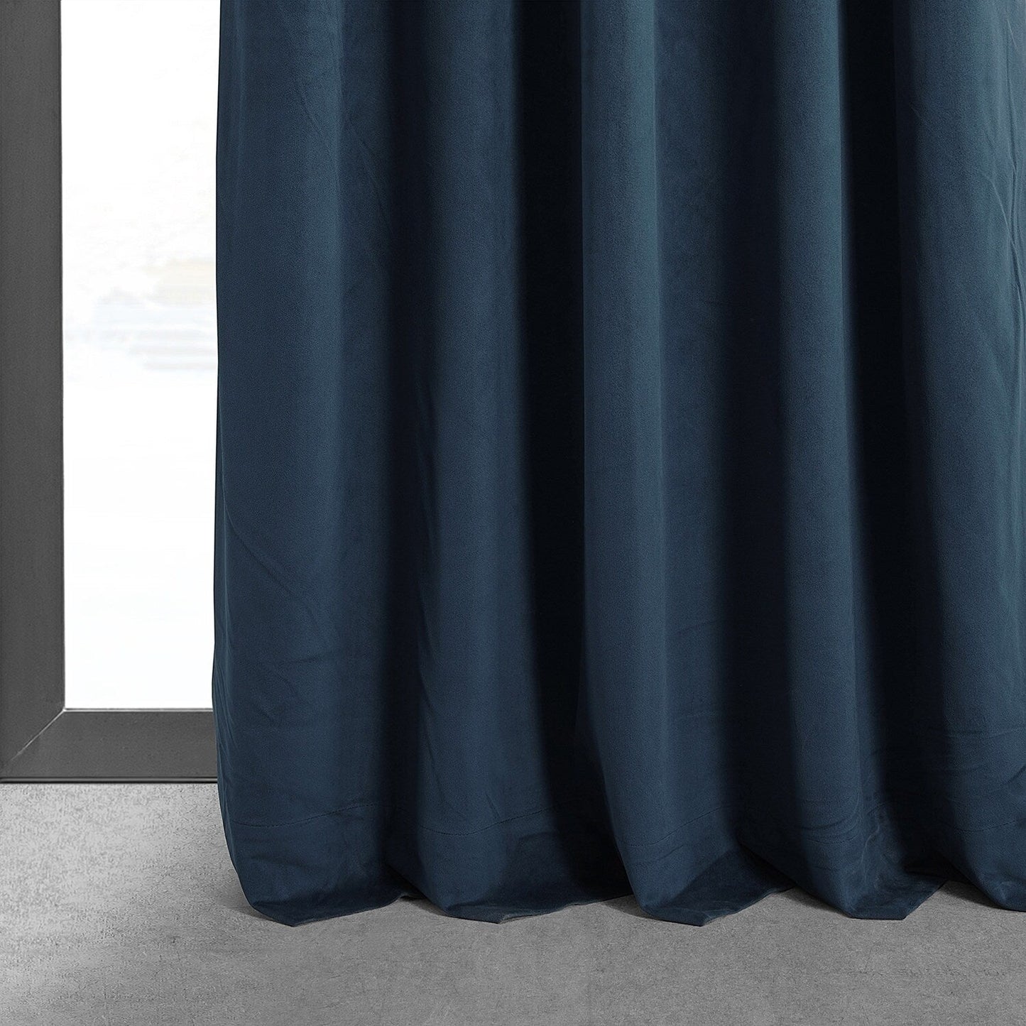 Exclusive Fabrics Signature Midnight Blue Velvet Blackout Curtain Panel