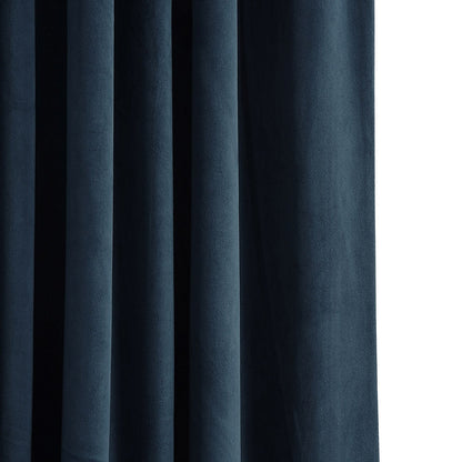 Exclusive Fabrics Signature Midnight Blue Velvet Blackout Curtain Panel