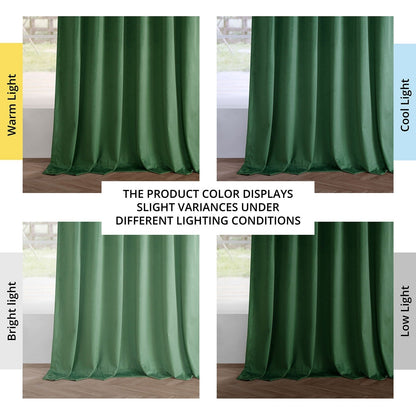 Exclusive Fabrics Simply Velvet Room Darkening Curtains 2 Panels Set - Velvet Window Curtains for Living Room & Bedroom