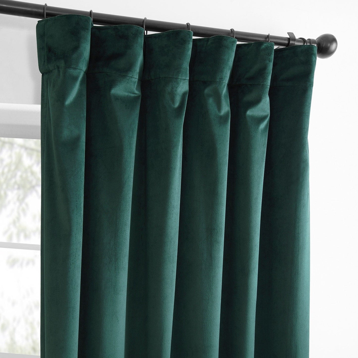 Exclusive Fabrics Simply Velvet Room Darkening Curtains 2 Panels Set - Velvet Window Curtains for Living Room & Bedroom