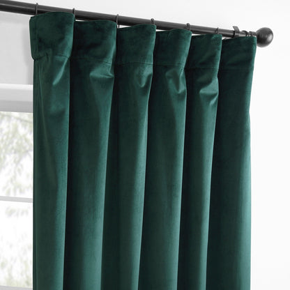 Exclusive Fabrics Simply Velvet Room Darkening Curtains 2 Panels Set - Velvet Window Curtains for Living Room & Bedroom