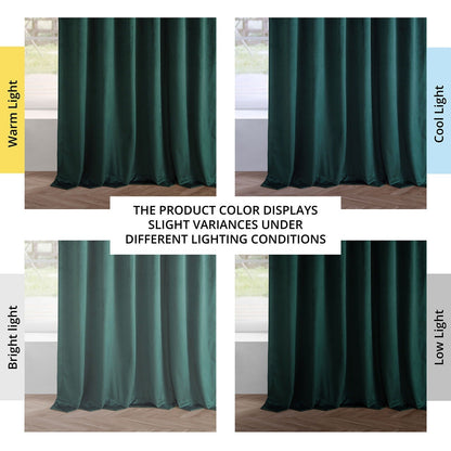 Exclusive Fabrics Simply Velvet Room Darkening Curtains 2 Panels Set - Velvet Window Curtains for Living Room & Bedroom