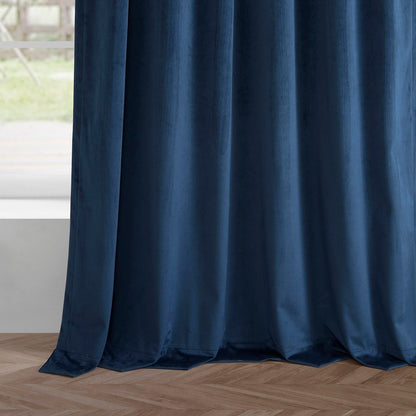Exclusive Fabrics Simply Velvet Room Darkening Curtains 2 Panels Set - Velvet Window Curtains for Living Room & Bedroom