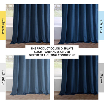 Exclusive Fabrics Simply Velvet Room Darkening Curtains 2 Panels Set - Velvet Window Curtains for Living Room & Bedroom