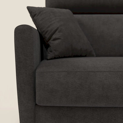 Francy divano letto angolare sfoderabile - penisola contenitore e poggiatesta reclinabili in tessuto smacchiabile T17 antracite
