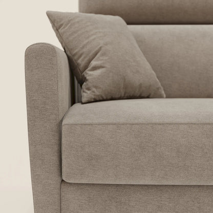 Francy divano letto angolare sfoderabile - penisola contenitore e poggiatesta reclinabili in tessuto smacchiabile T17 beige