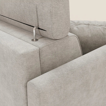 Francy divano letto angolare sfoderabile - penisola contenitore e poggiatesta reclinabili in tessuto smacchiabile T17 bianco