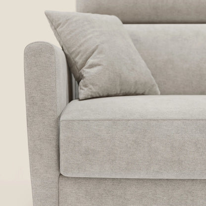 Francy divano letto angolare sfoderabile - penisola contenitore e poggiatesta reclinabili in tessuto smacchiabile T17 bianco