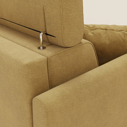 Francy divano letto angolare sfoderabile - penisola contenitore e poggiatesta reclinabili in tessuto smacchiabile T17 giallo