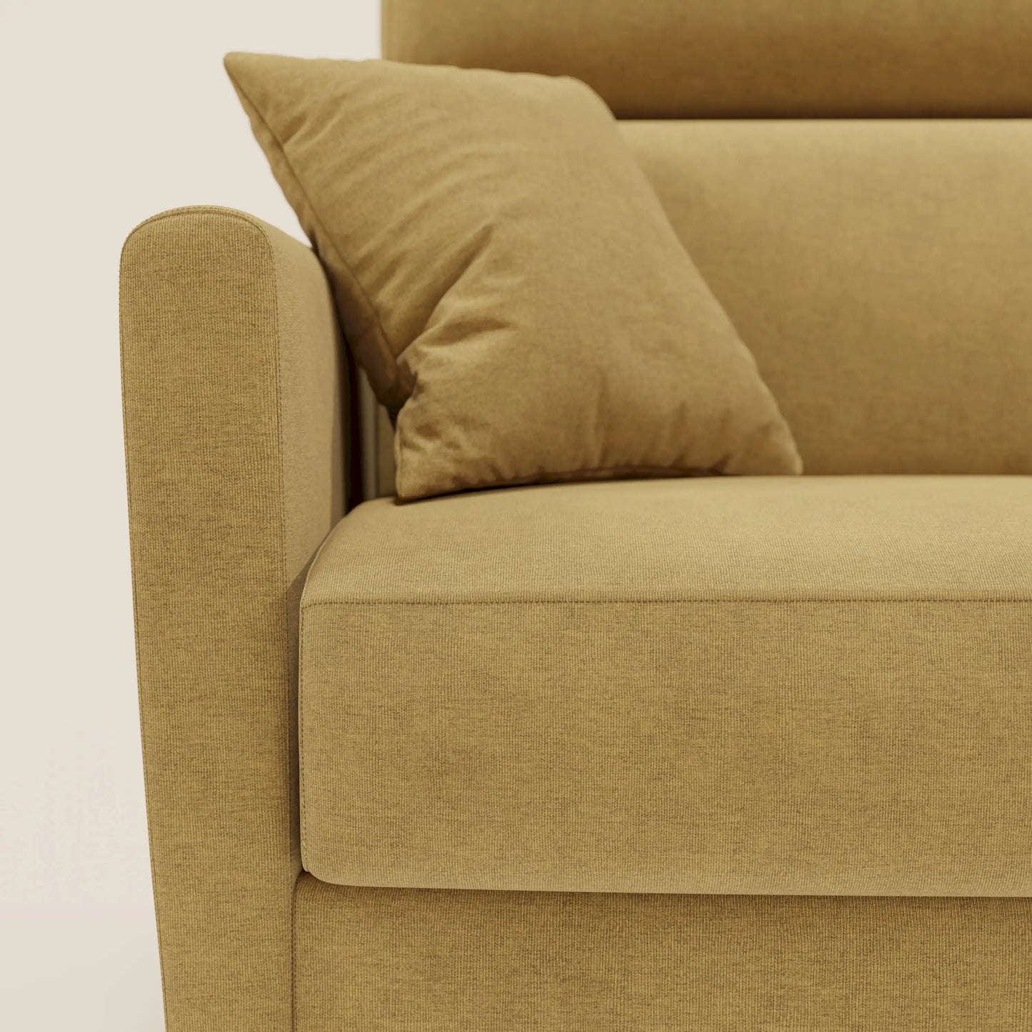 Francy divano letto angolare sfoderabile - penisola contenitore e poggiatesta reclinabili in tessuto smacchiabile T17 giallo