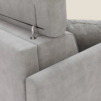 Francy divano letto angolare sfoderabile - penisola contenitore e poggiatesta reclinabili in tessuto smacchiabile T17 grigio