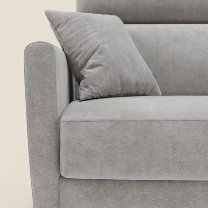 Francy divano letto angolare sfoderabile - penisola contenitore e poggiatesta reclinabili in tessuto smacchiabile T17 grigio