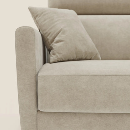 Francy divano letto angolare sfoderabile - penisola contenitore e poggiatesta reclinabili in tessuto smacchiabile T17 panna