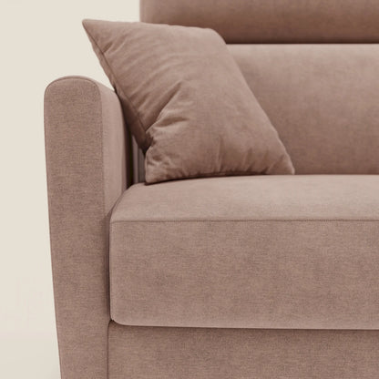 Francy divano letto angolare sfoderabile - penisola contenitore e poggiatesta reclinabili in tessuto smacchiabile T17 rosa