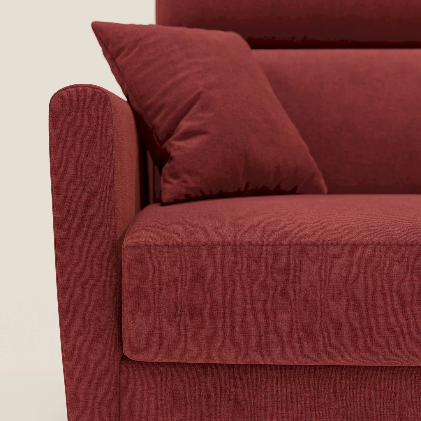 Francy divano letto angolare sfoderabile - penisola contenitore e poggiatesta reclinabili in tessuto smacchiabile T17 rosso