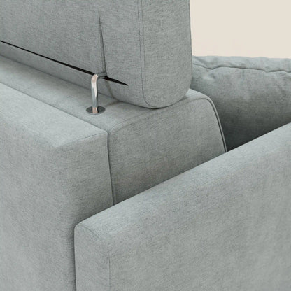 Francy divano letto angolare sfoderabile - penisola contenitore e poggiatesta reclinabili in tessuto smacchiabile T17 verde acqua