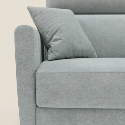 Francy divano letto angolare sfoderabile - penisola contenitore e poggiatesta reclinabili in tessuto smacchiabile T17 verde acqua