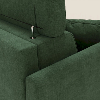 Francy divano letto angolare sfoderabile - penisola contenitore e poggiatesta reclinabili in tessuto smacchiabile T17 verde