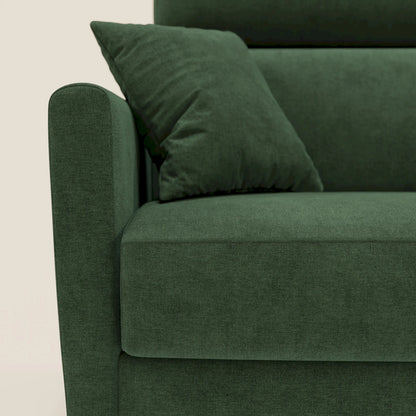 Francy divano letto angolare sfoderabile - penisola contenitore e poggiatesta reclinabili in tessuto smacchiabile T17 verde