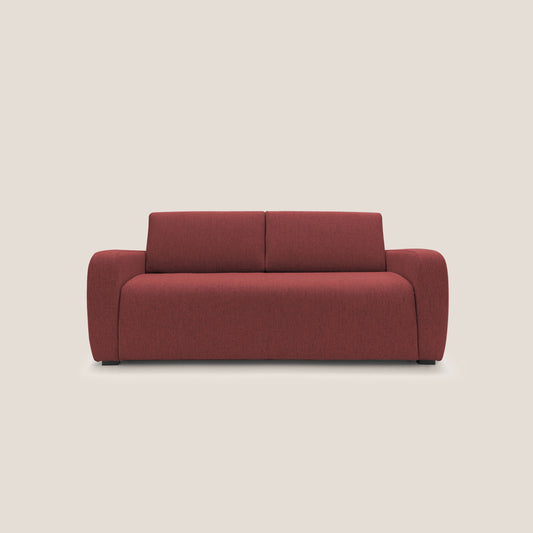 Duna Divano letto matrimoniale con materasso 20 cm in tessuto impermeabile T03 rosso
