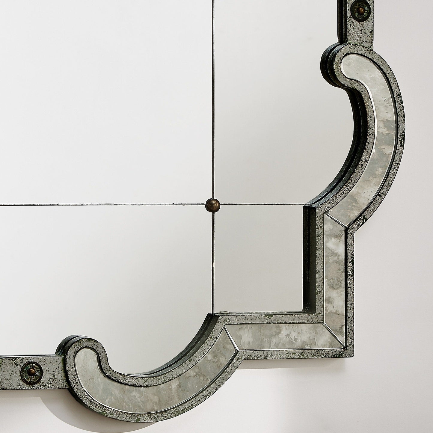 Fantina Antique Silver Paned Wall Mirror by iNSPIRE Q Classic