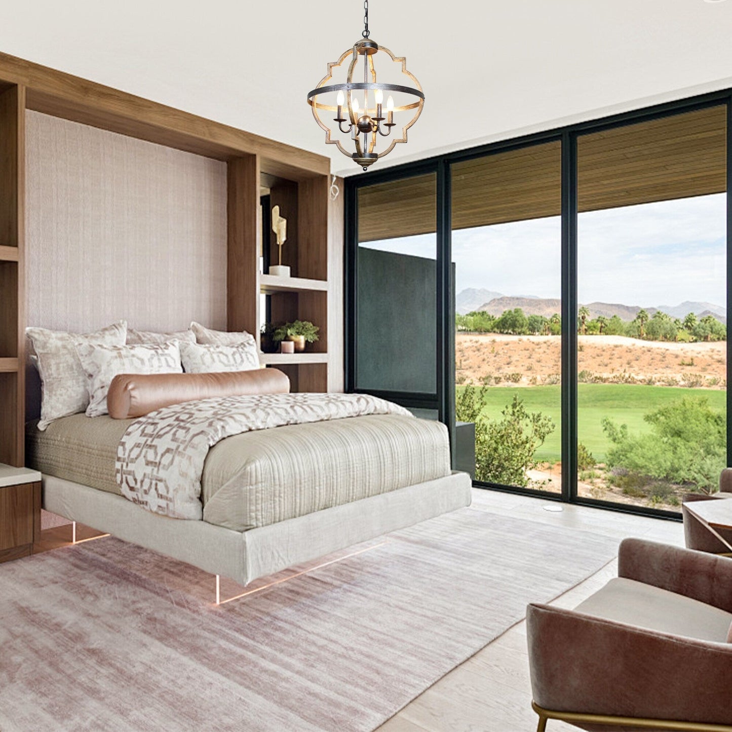 Farmhouse Distressed Metal 4-light Candle Chandelier Light Fixture