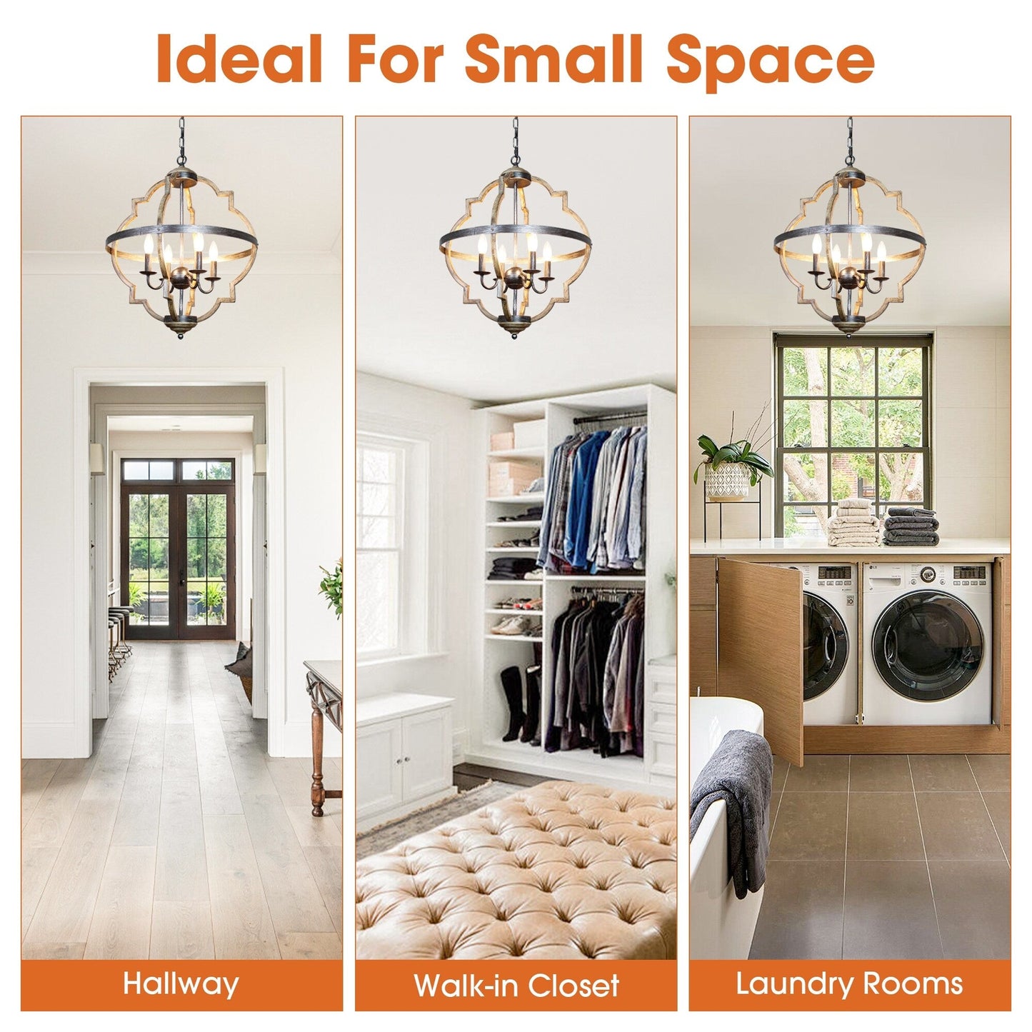 Farmhouse Distressed Metal 4-light Candle Chandelier Light Fixture