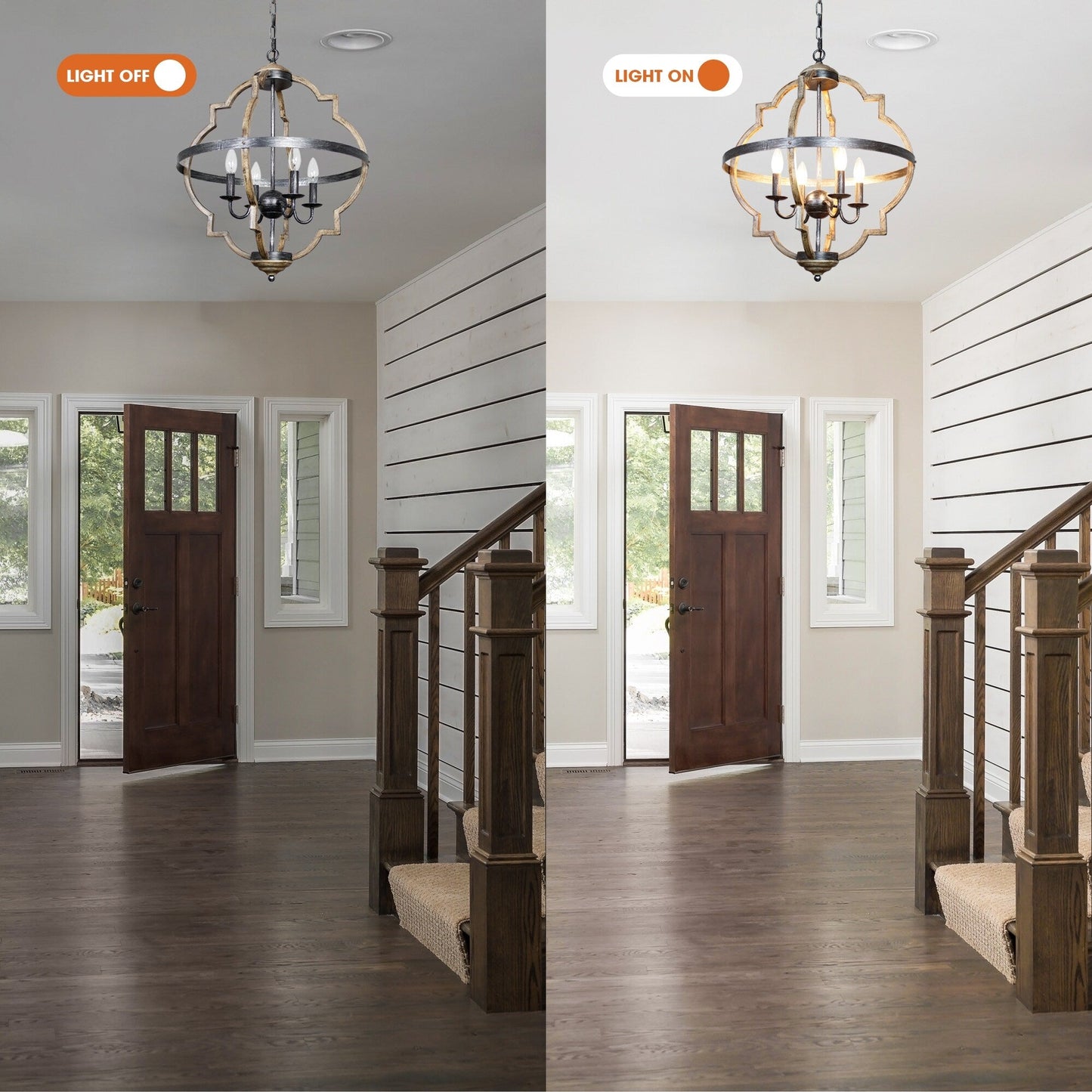 Farmhouse Distressed Metal 4-light Candle Chandelier Light Fixture