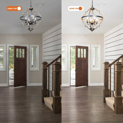 Farmhouse Distressed Metal 4-light Candle Chandelier Light Fixture