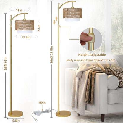 Farmhouse Floor Lamps with Remote & Dimmable Bulb