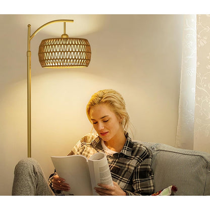 Farmhouse Floor Lamps with Remote & Dimmable Bulb