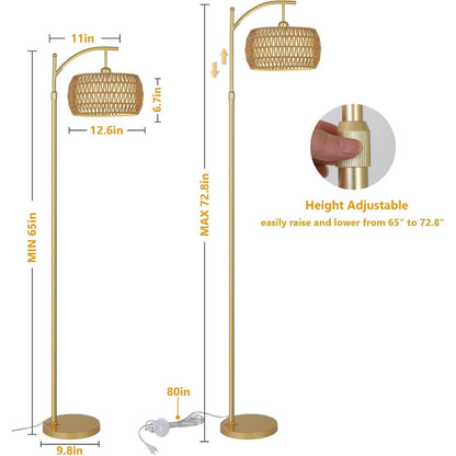 Farmhouse Floor Lamps with Remote & Dimmable Bulb
