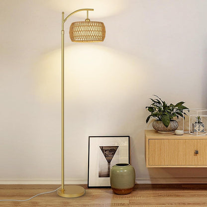 Farmhouse Floor Lamps with Remote & Dimmable Bulb