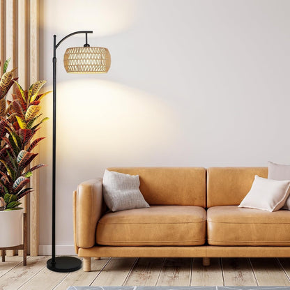 Farmhouse Floor Lamps with Remote & Dimmable Bulb